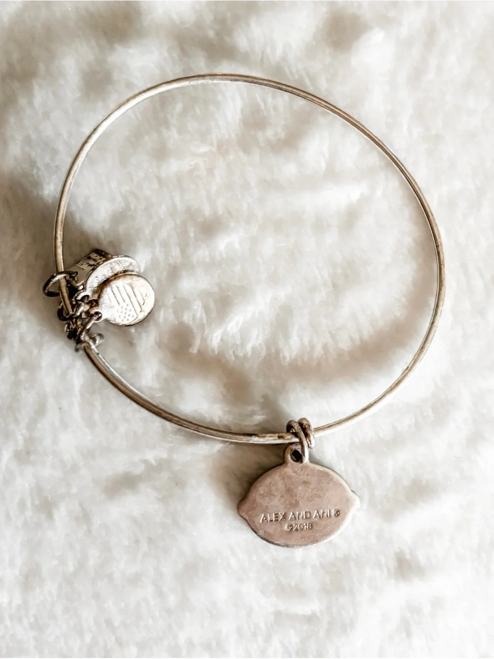 Alex and Ani 'When Life Gives You Lemons' Yellow Lemon Charm Bracelet - Silver